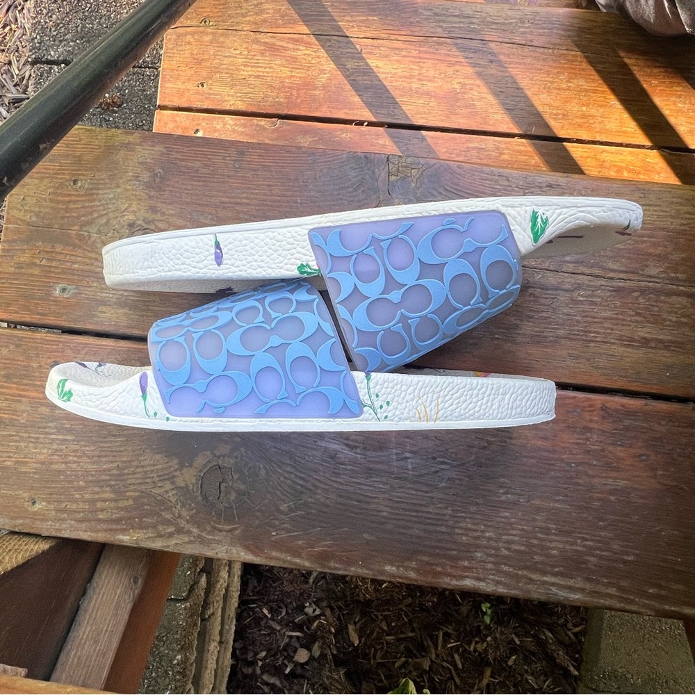 Coach Blue Slide Sandals for Women - Picture 10 of 13